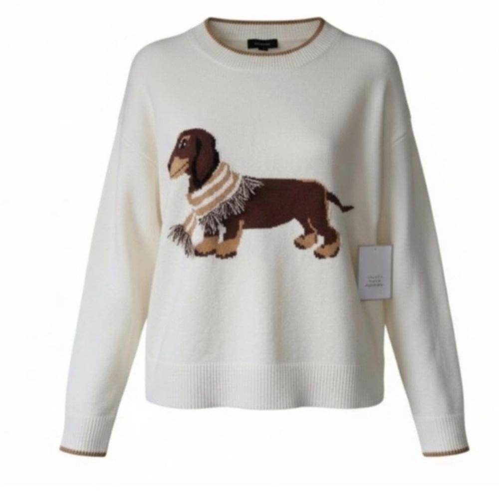 NEW CALLIGRAPHIE Soft Crewneck DACHSHUND SWEATER (S M L )